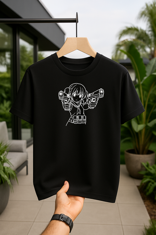 Anime girl with dual guns custom T-Shirt