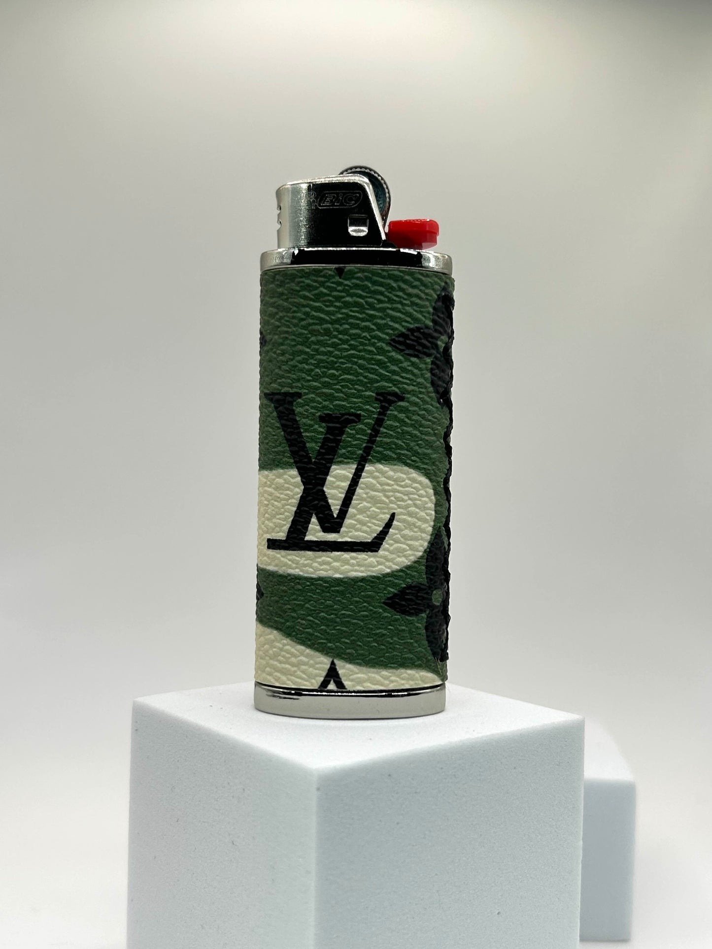 Camo Designer Green & Black Combo With Black Stitching and Silver Case