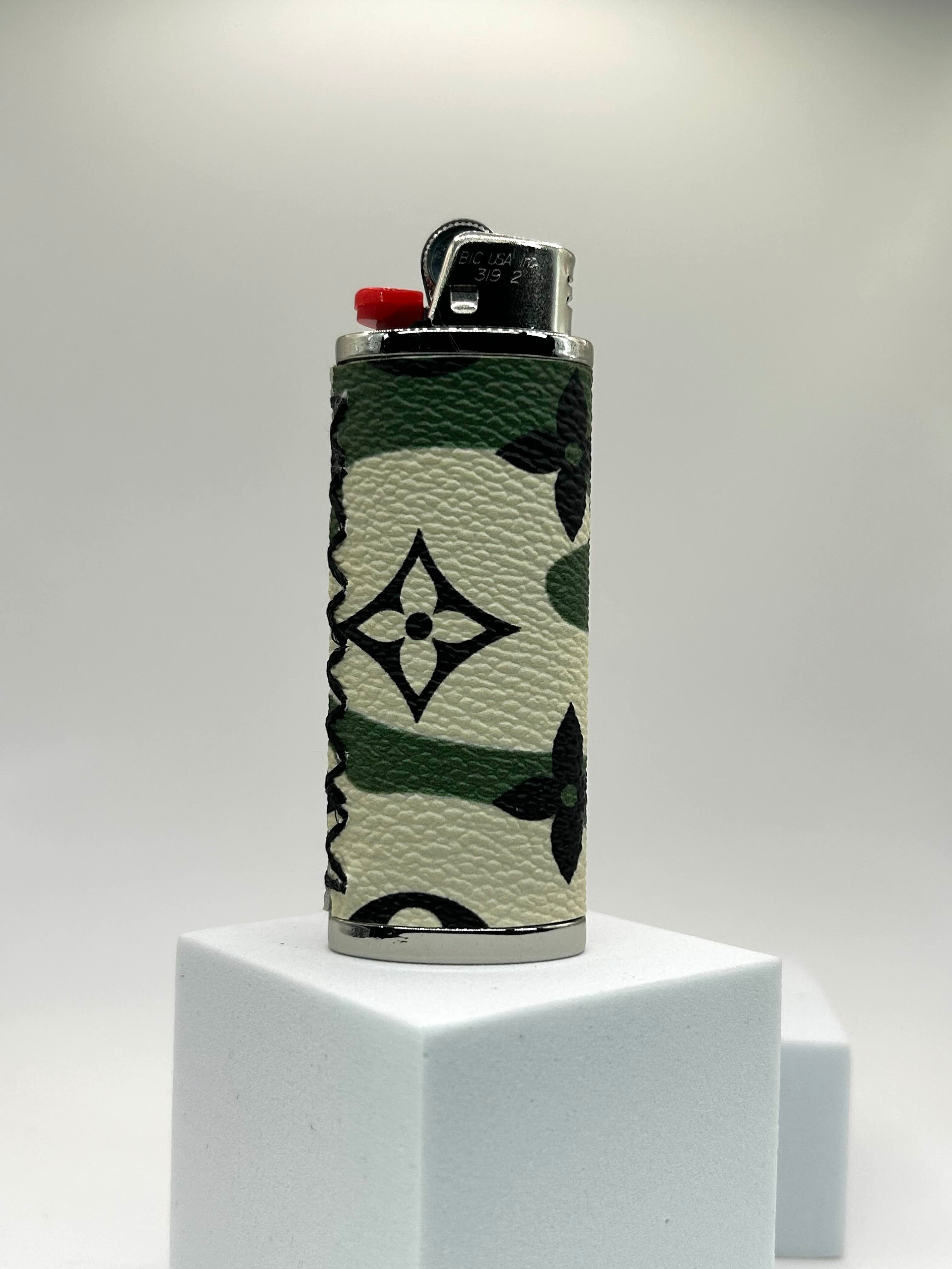 Camo Designer Green & Black Combo With Black Stitching and Silver Case