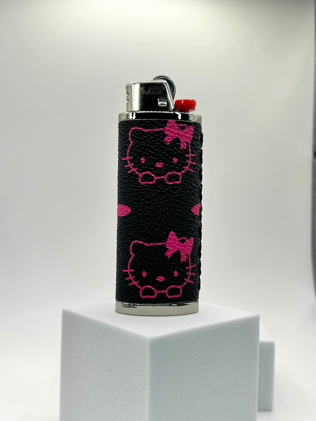 Hello Kitty Black & Pink Leather Lighter Case