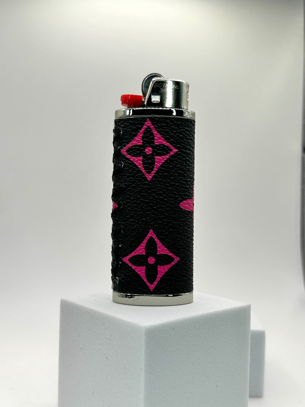 Hello Kitty Black & Pink Leather Lighter Case