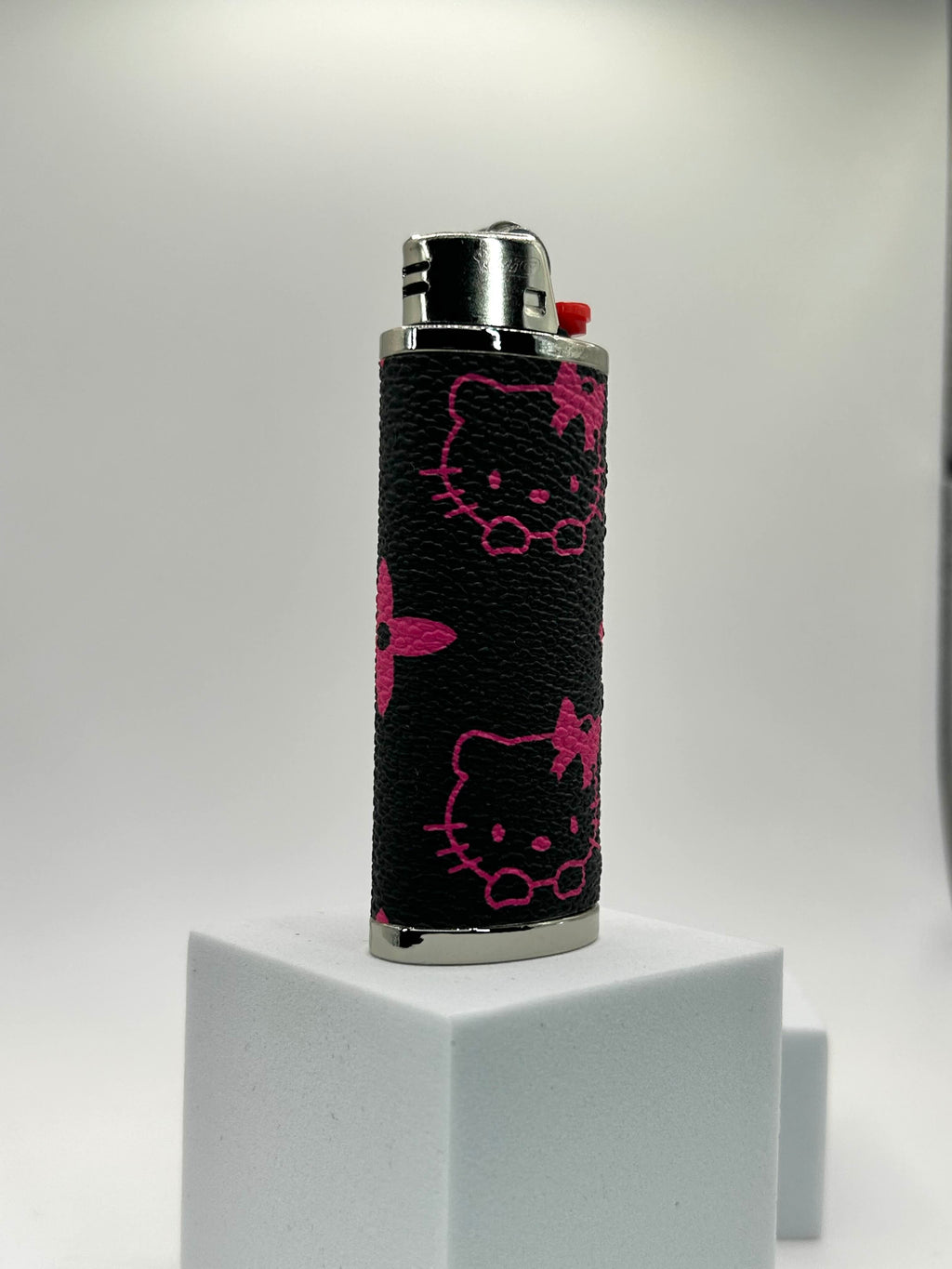 Hello Kitty Black & Pink Leather Lighter Case