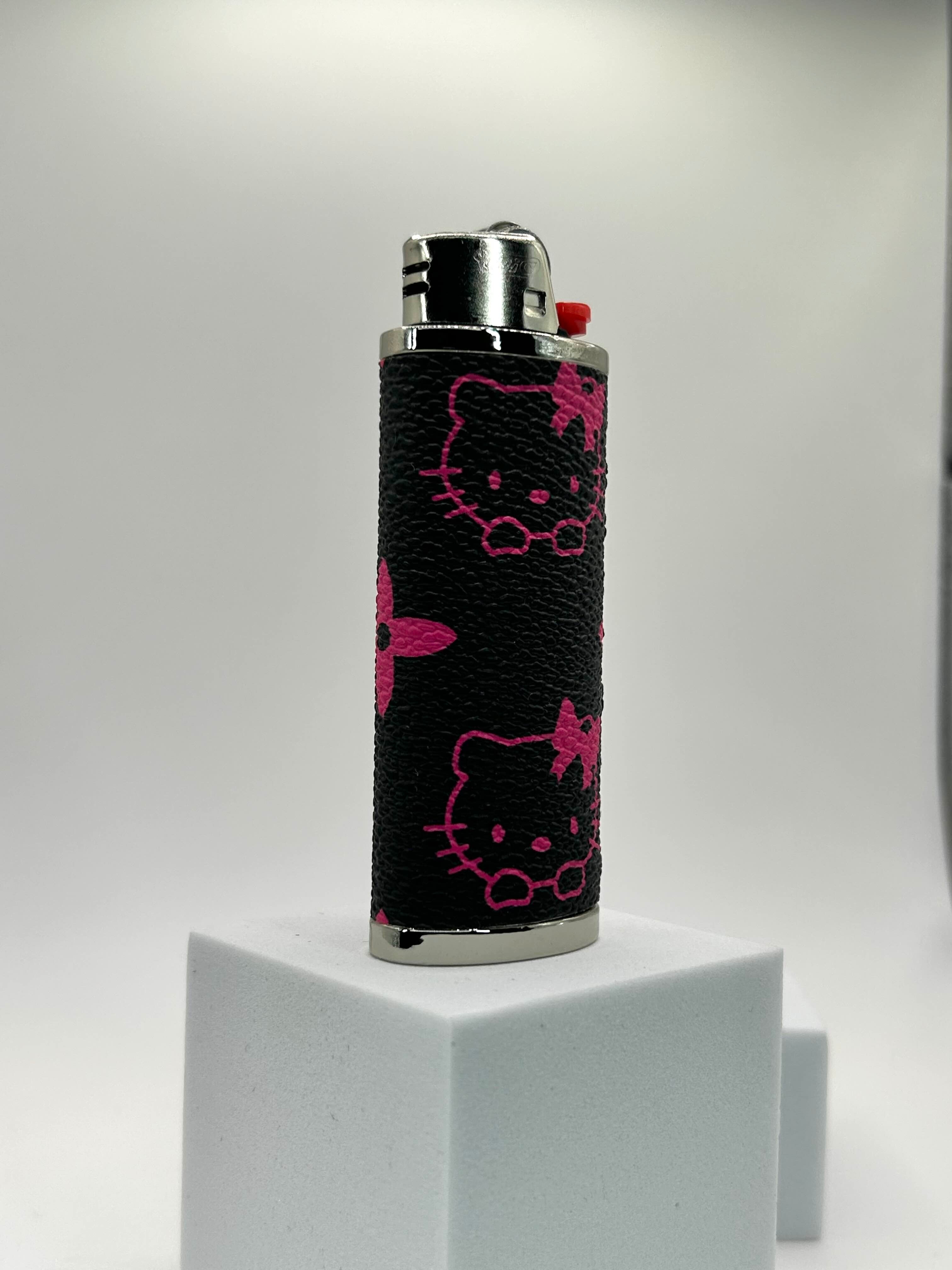 Hello Kitty Black & Pink Leather Lighter Case
