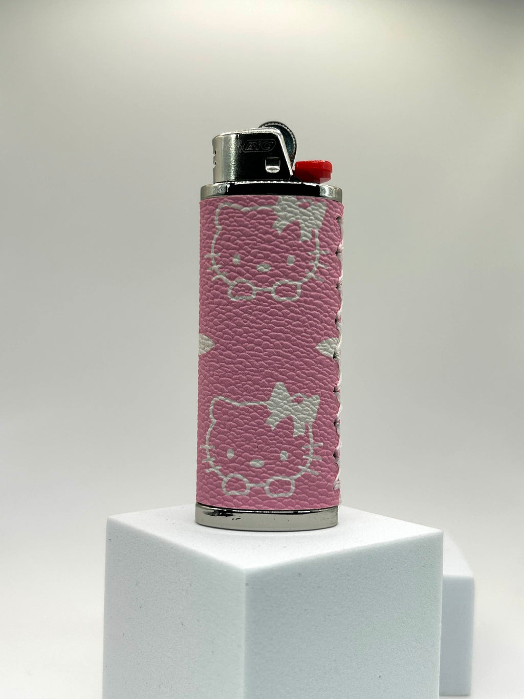 Hello Kitty Pink & White Leather Lighter Case