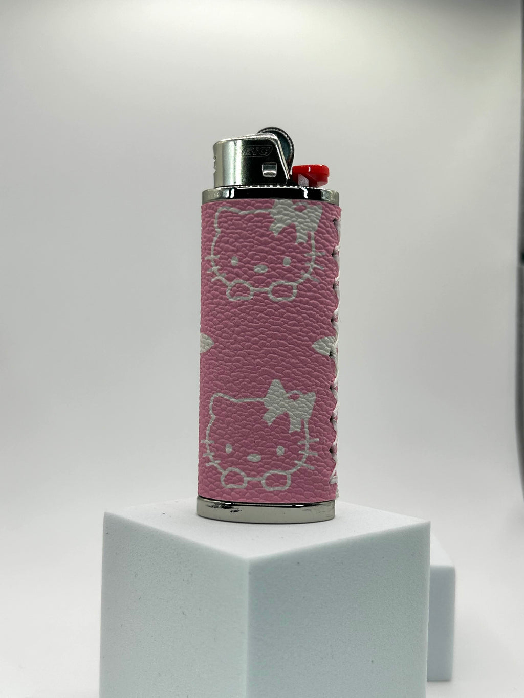 Hello Kitty Pink & White Leather Lighter Case