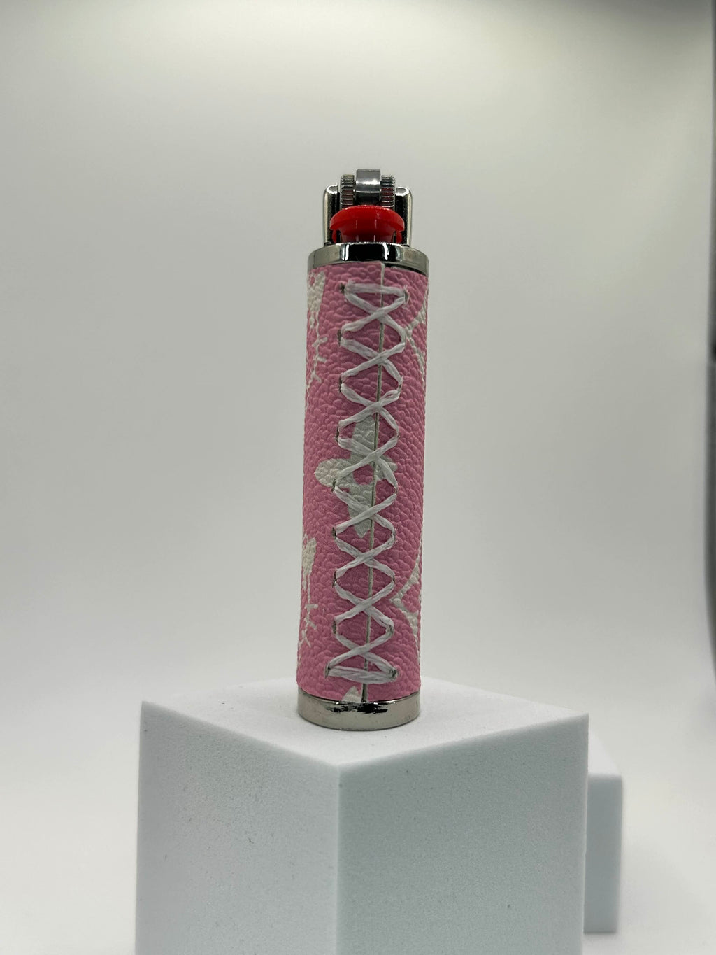 Hello Kitty Pink & White Leather Lighter Case